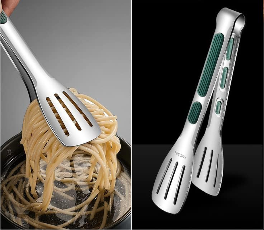 Kitchen Tongs - 23 Cm 9 Inch，304 Premium Stainless Steel Ice Sugar Tongs，Heavy Duty Food Clamps，Heat Resistant and Non-Slip Handle，Serving for Cooking Sweets Cake Wedding Party Salad and Barbecue image number 1