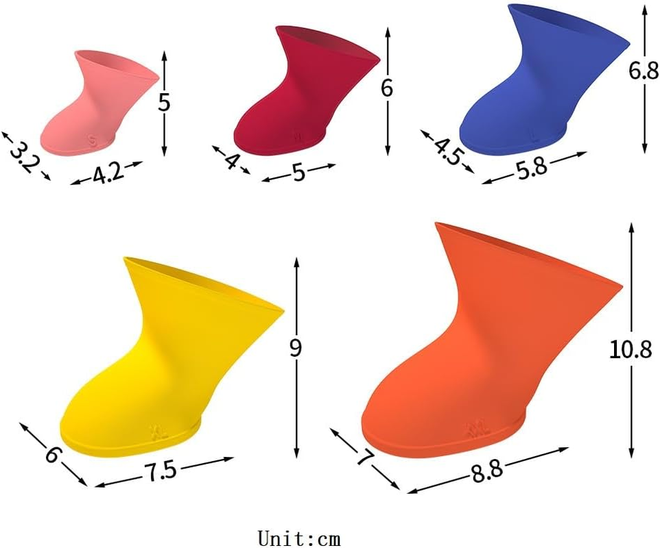 Silicone Pet Rain Boots, Cat and Dog Walking Shoe Covers, Foot Covers, Pet Outdoor Silicone Soft Soled Rain Boots, Foot Covers (Yellow, L) image number 3