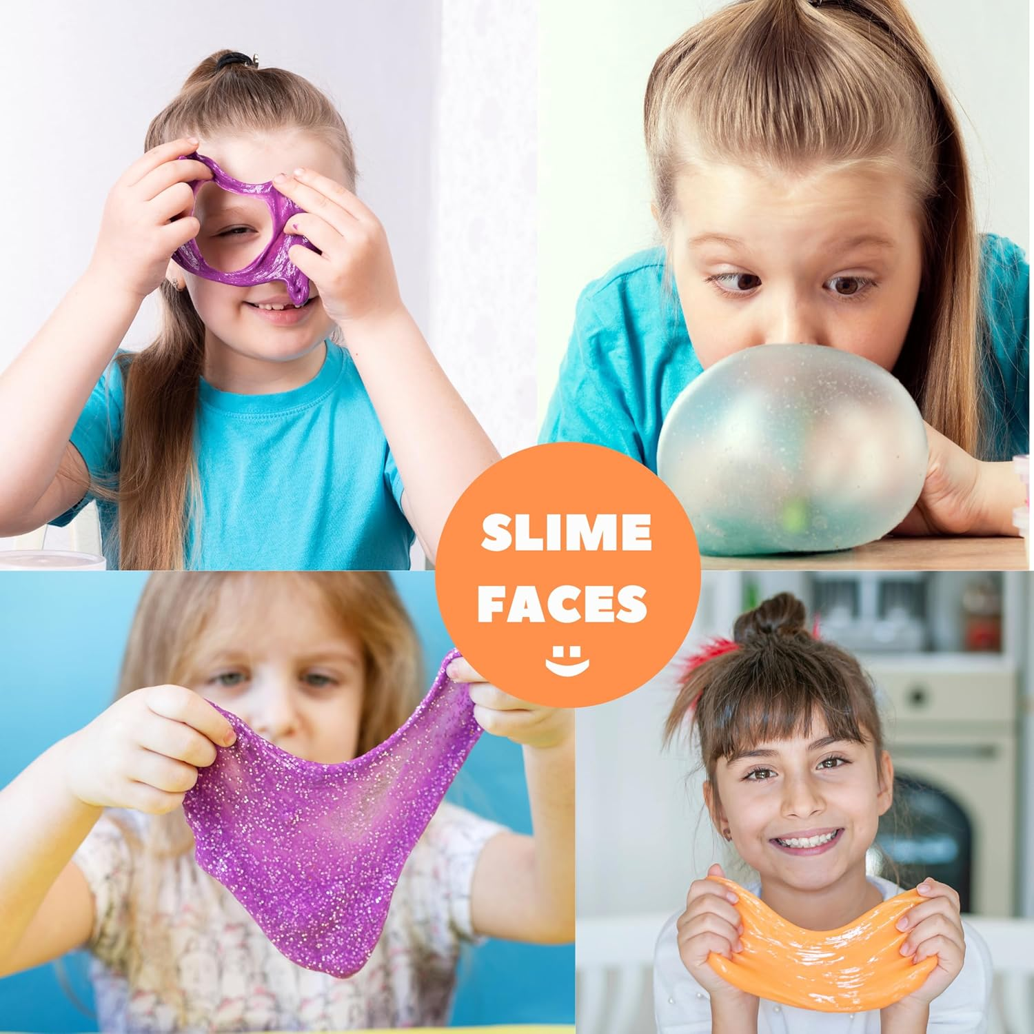 Toysbutty Make Slime Kit for Girls Boys, 6 Pack Different Scented & Premade Slime in 28 Oz Containers with Fruit Charms, Fluffy, Glitter, Butter, Green, Clear Crystal Slime, Art & Crafts Toys for Kids image number 3