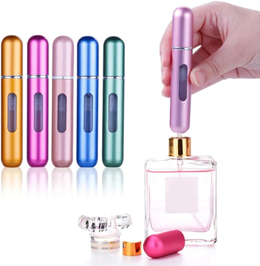 4 Pcs 8ML Perfume Storage Atomizer Empty Aluminum Spray Bottle Gold image number 1