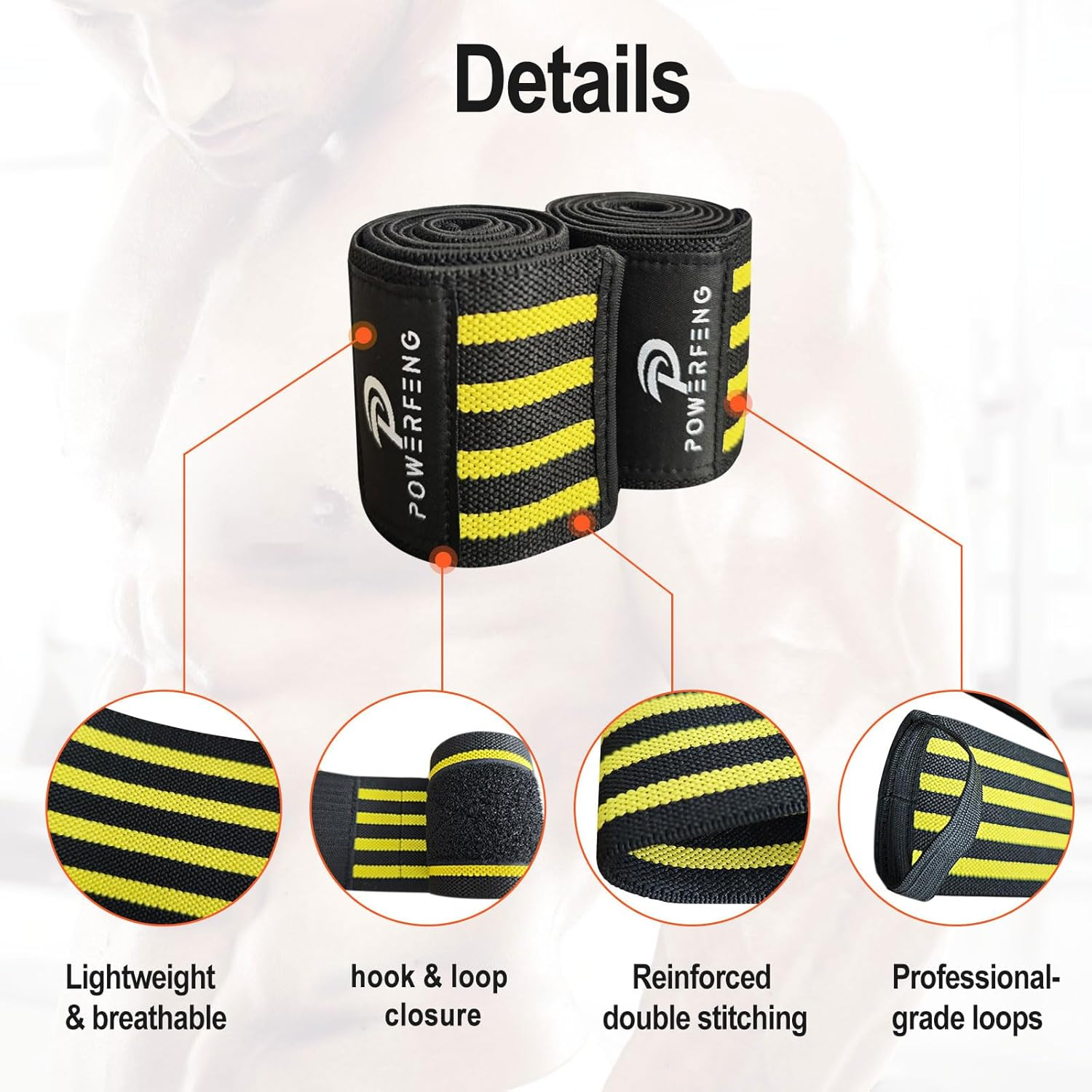 Elbow Wraps for Weightlifting：Elbow Sleeve Support for Bench Press, Cross Training & Powerlifting - Elbow Straps for Weightlifting Gym Men Women image number 1