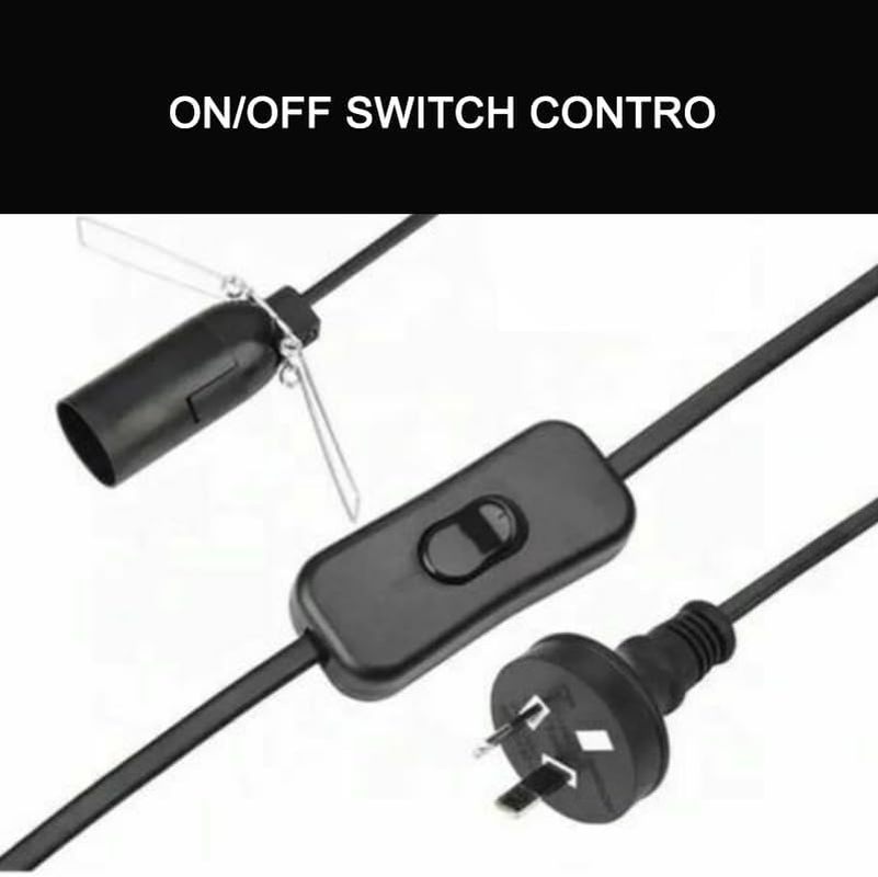 Leona Co Himalayan Salt Lamp Cord, Original Replacement Cord with Dimmer Switch or On/Off Button, 1 Free E14 Halogen Salt Lamp Bulbs for Salt Rock Lamp (On/Off Button)