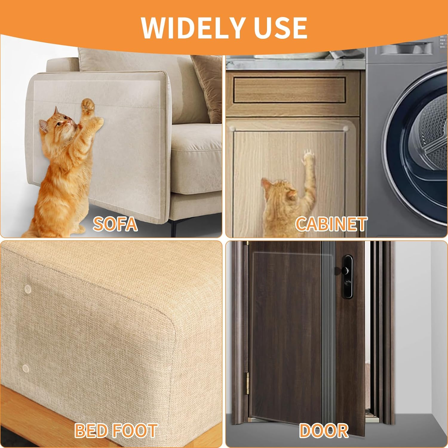 Scratch Protection Cat Tape, Self-Adhesive Transparent Anti-Scratch Film for Furniture, Couch, Sofa, Door, Wall, Scratch Repellent, 30 Cm X 500 Cm, Furniture Protection, Scratch Film, Scratch Pads image number 6