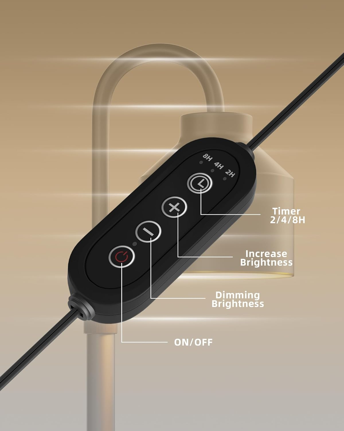 Electric Candle Warmer Lamp Black, Candle Lamp Warmer with Timer, Wax Warmer Lamp for Jar Candles, Adjustable Height Candle Light Warmer with 2 Bulbs - Gold image number 2