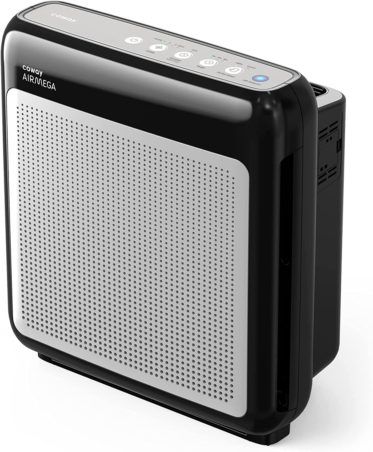 Coway Air Purifier for the Home - Airmega 200M (Black) - 3-Stage Filtration with True HEPA, Auto & Eco Modes, Real-Time Air Quality Monitor, Ideal for Large Rooms up to 112M&sup2;