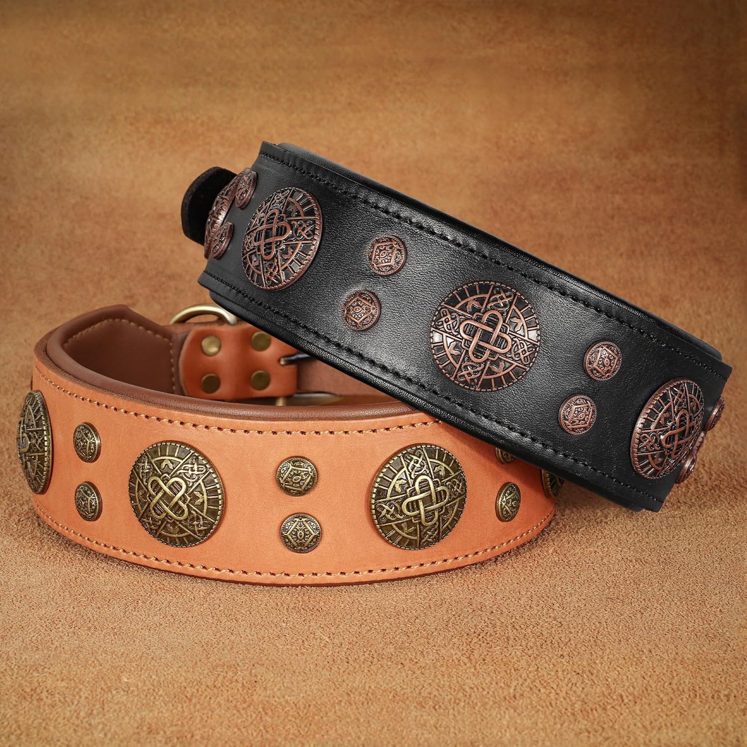 Didog Genuine Leather Dog Collar Wide Soft Durable 2" Wide Luxury Durable Dog Collar for Medium Large Dogs, Black, L image number 1