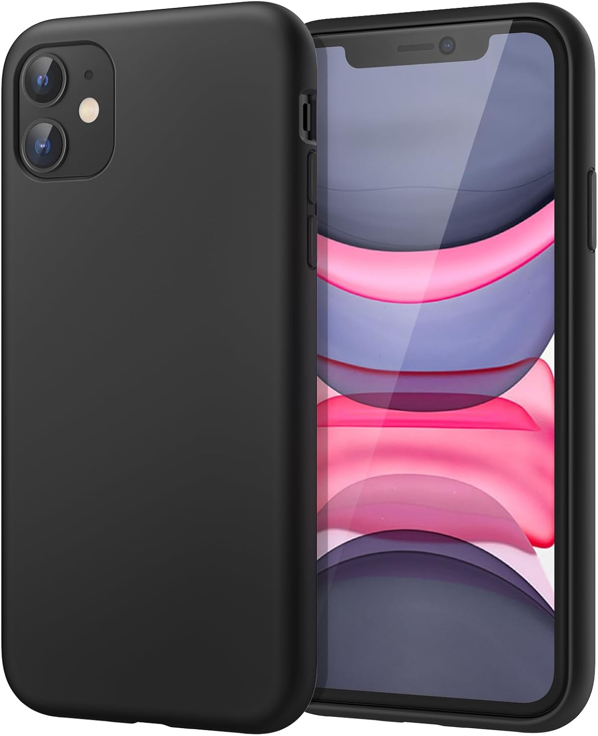 Jetech Silicone Case for Iphone 11 6.1-Inch, Silky-Soft Touch Full-Body Protective Case, Shockproof Cover with Microfiber Lining (Black)