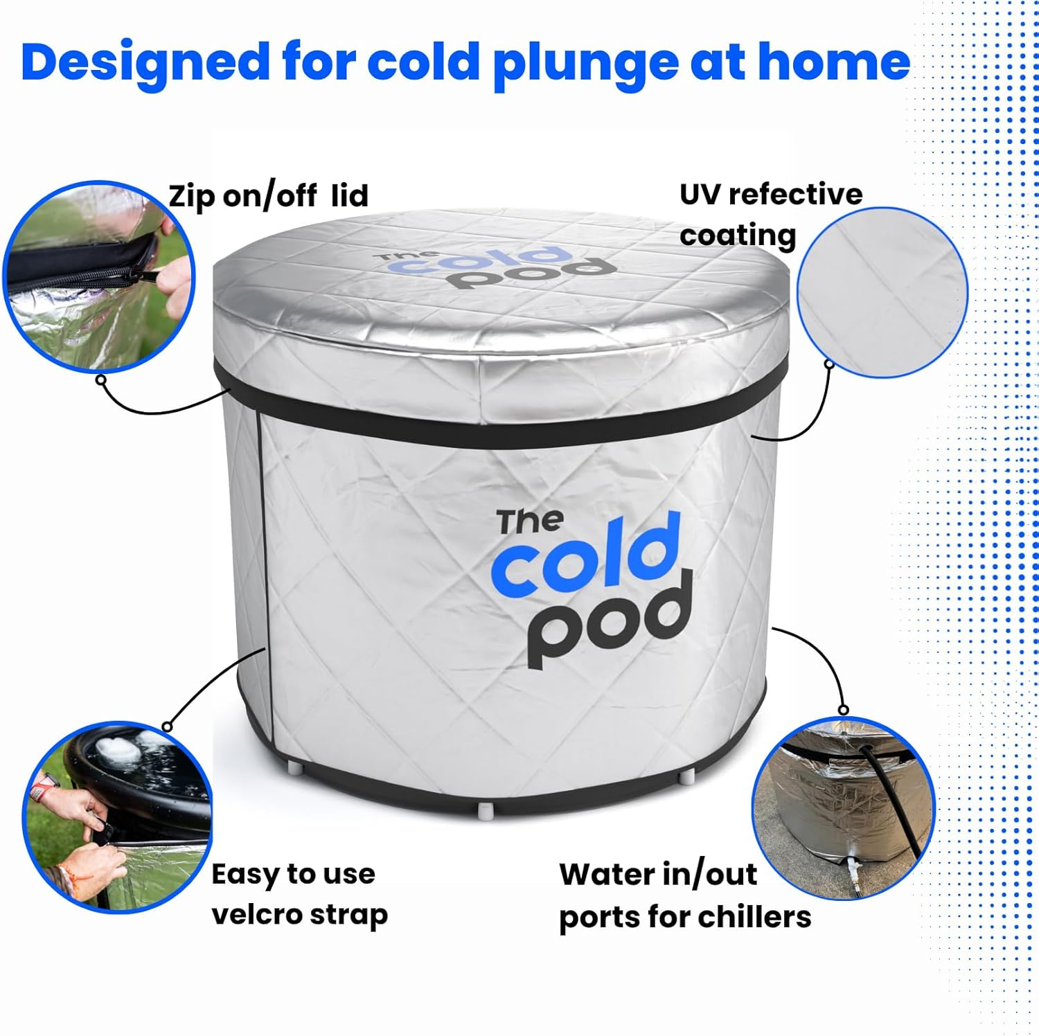 The Cold Pod Ice Bath for Athletes with Cover: 85 Gallons Cold Plunge Tub for Recovery, Multiple Layered Portable Ice Bath Plunge Pool image number 5