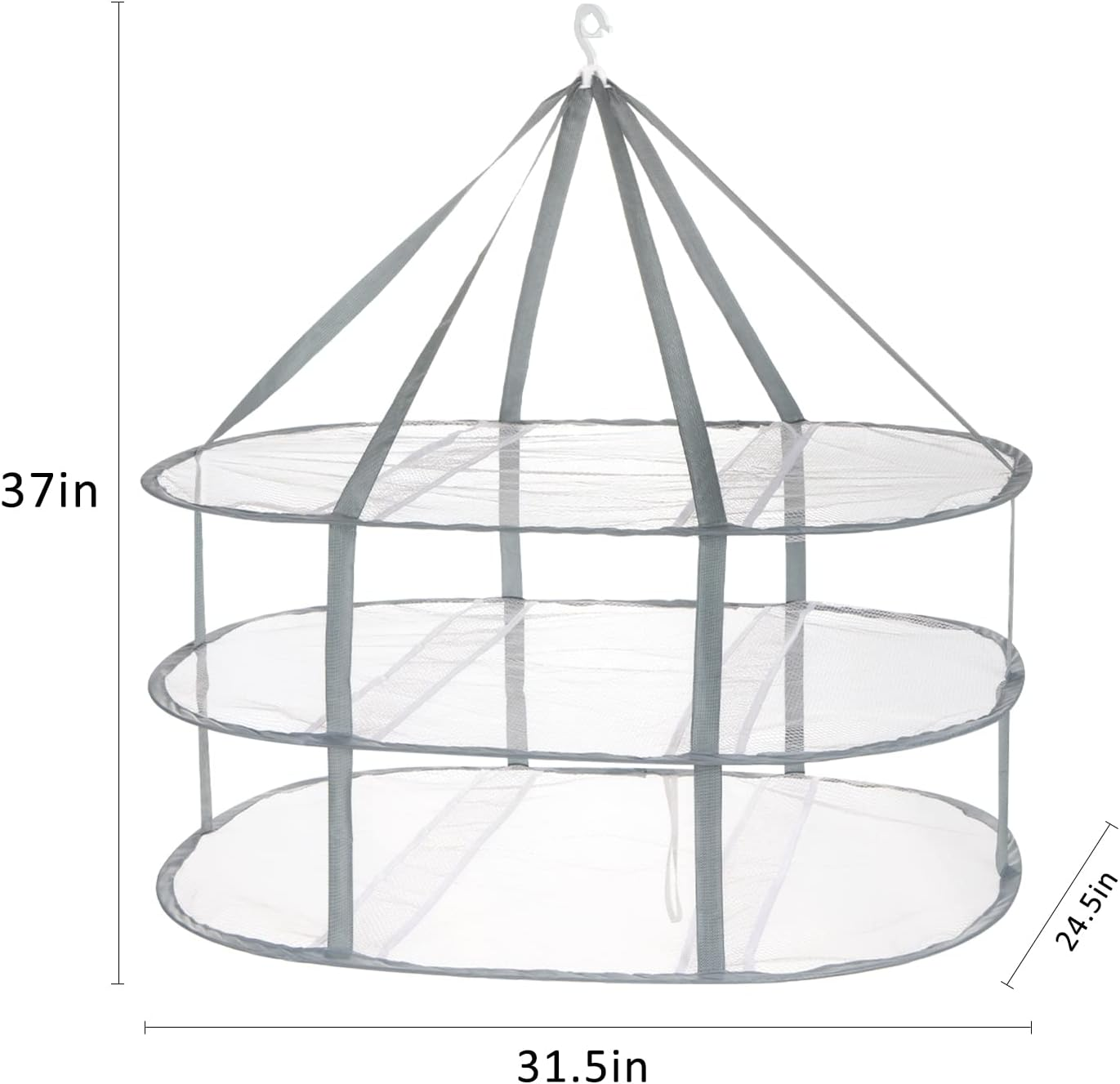 AUTODECO 3-Tier Folding Mesh Clothes Hanging Dryer, Sweater Drying Rack, Large Laundry Drying Rack, Lay Fold Flat Dry Hanger, Mesh Clothes Hanging Dryer - Xl(3Tier) image number 6