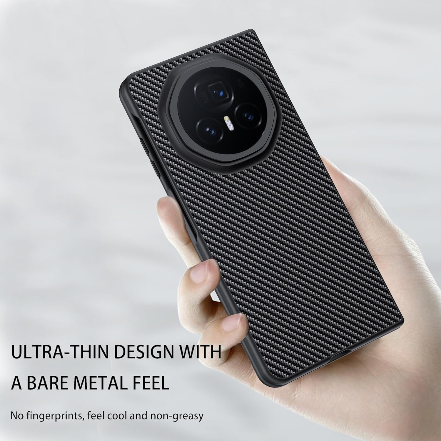 Effcotuo Mobile Phone Case for Honor Magic V3 Case, Ultra Thin Shockproof Case Mobile Phone Case Protective Shock Absorption Fits Honor Magic V3 Case - Black