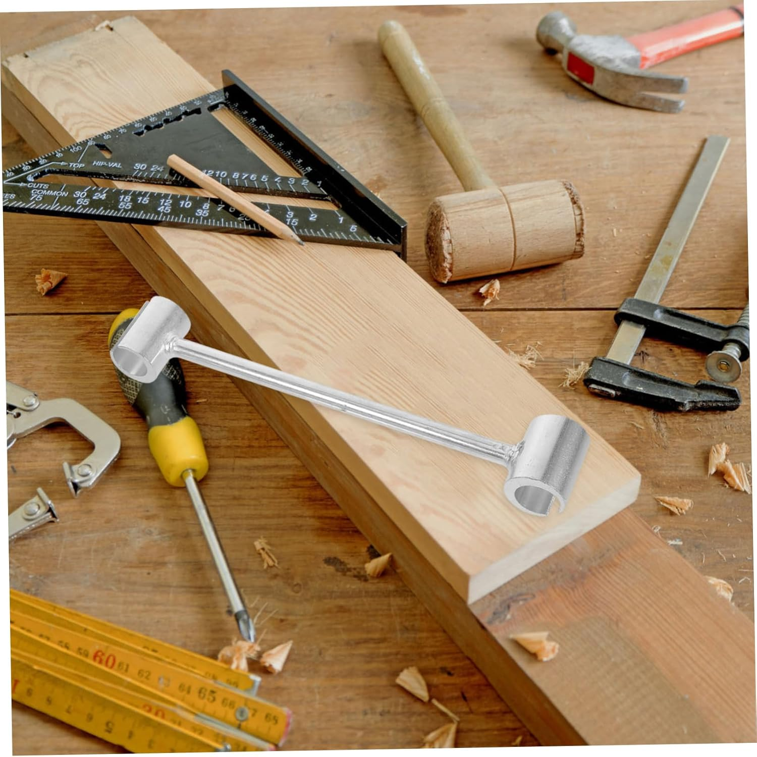 DECORNIJIA 2Pcs Hinge Wrench Door Hinge Adjustment Tool Gap Adjusting Spanner for Repair Home Professional image number 3