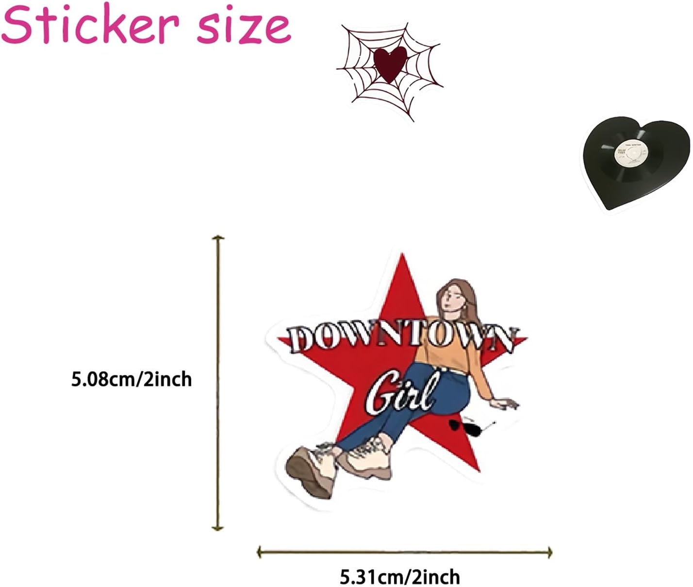 50 Downtown Girls Sticker Pack, Cool Trendy Y2K Stickers,Aesthetic Stickers Decals,Vinyl Waterproof Book Stickers Kindle Sticker, for Water Bottle Laptop Mobile Phone Guitar Computer Party Supplies - Anime City55 image number 4