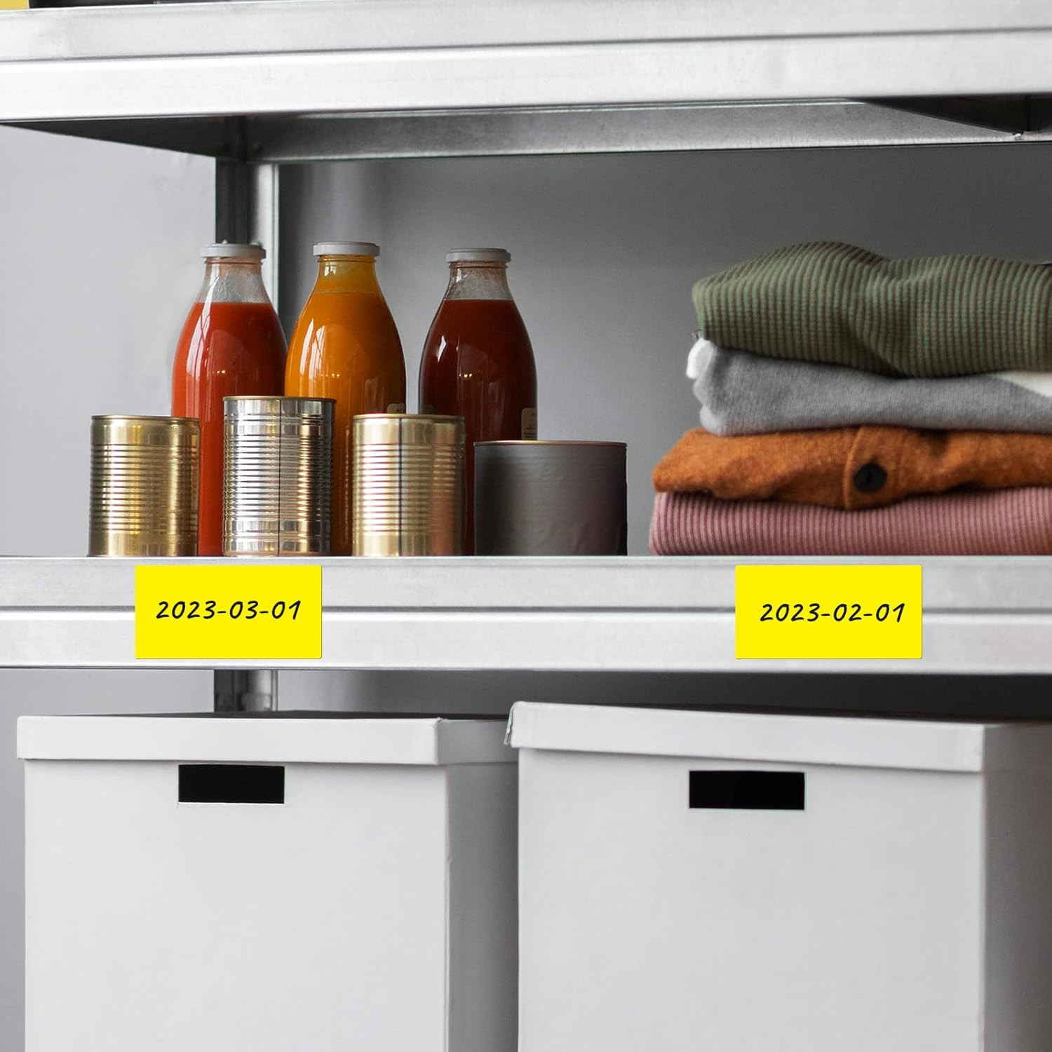 YIKIADA Rectangular Yellow Color Coding Label 2 X 4 Inch Self Adhesive Vinyl Waterproof Writable Removable Sticker Roll for DIY Office School Supplies Inventory Name Price Tag File Paper 500 PCS - Blue image number 6