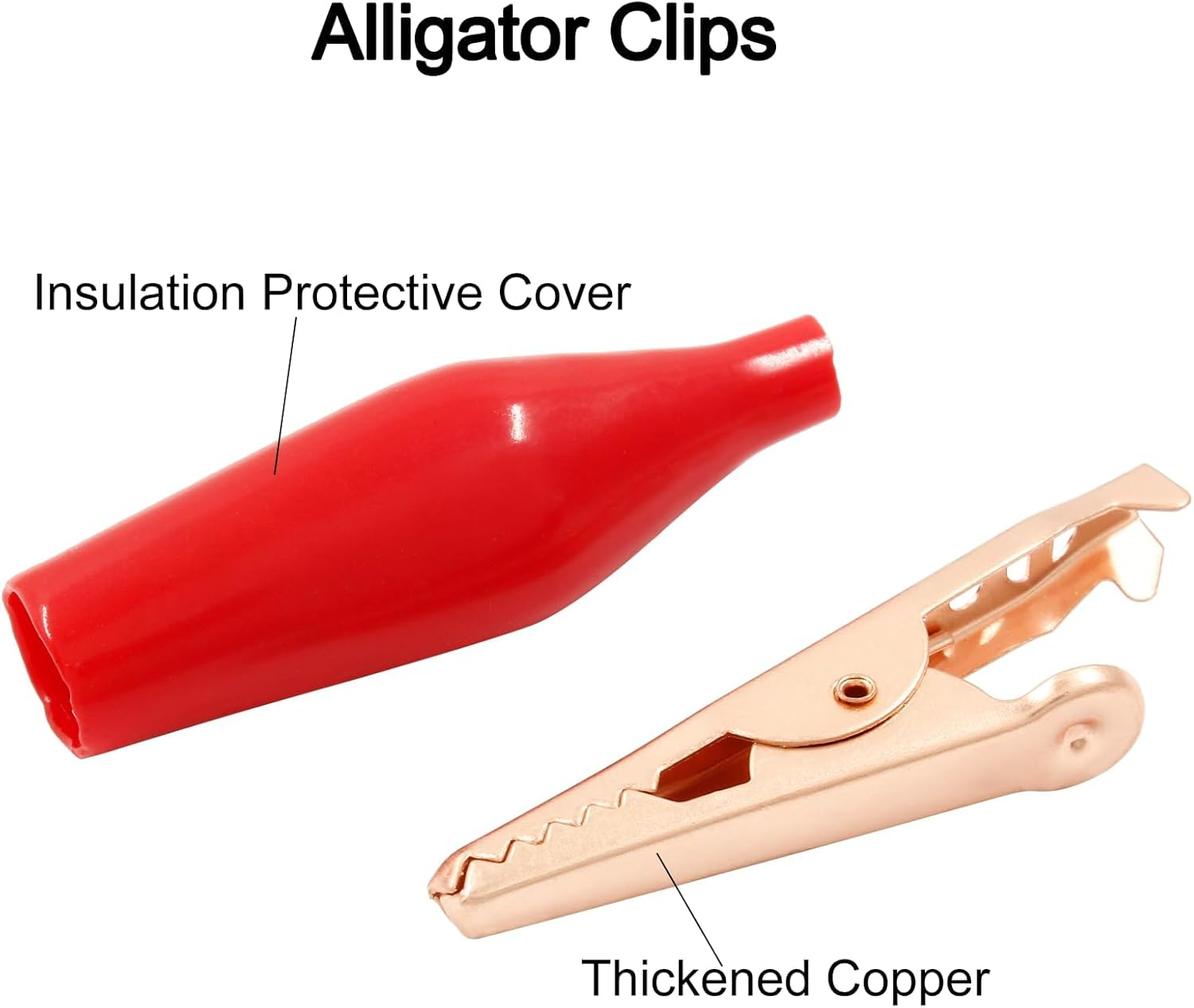 20Pcs Alligator Clips Mini Size 1&rdquo;/28Mm 5A Clamps Crocodile Electrical Test Clamps Jumper Helper with Protective Insulation Cover image number 2