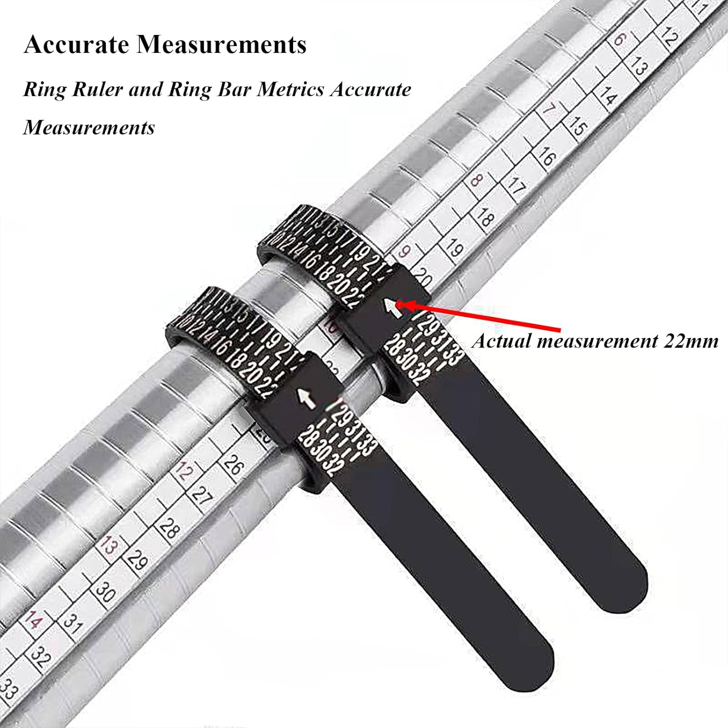 Luojinluoda Ring Sizer Measuring Kit &ndash; 1-Pack Jewelry Sizing Tool for Ring Size Measurement (Sizes 1-17) Accurate Easy to Use image number 3