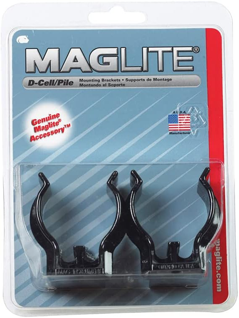 Mag-Lite D-Cell Auto Clamp, 2 Piece, Black