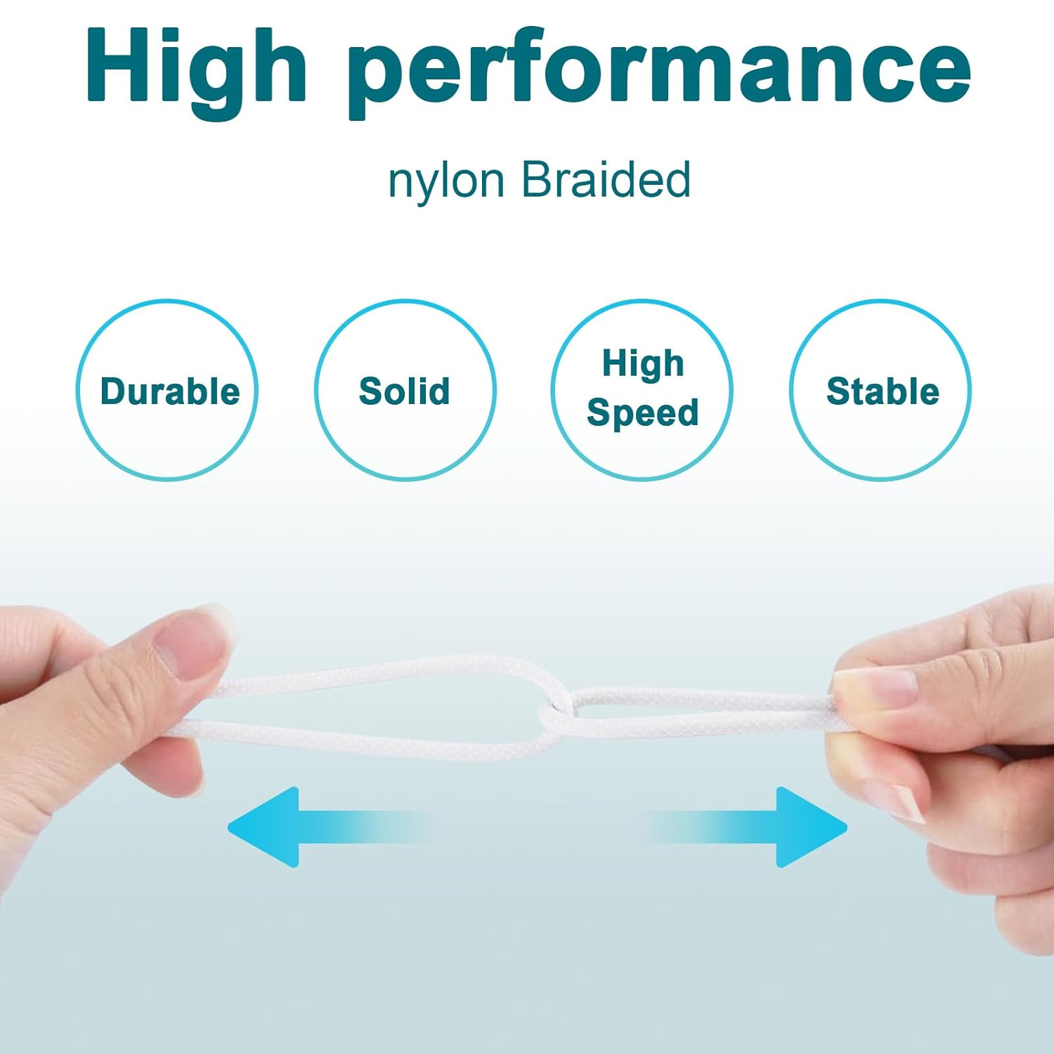 USB to USB C Cable Nylon Braided White 2Pack 2M image number 2