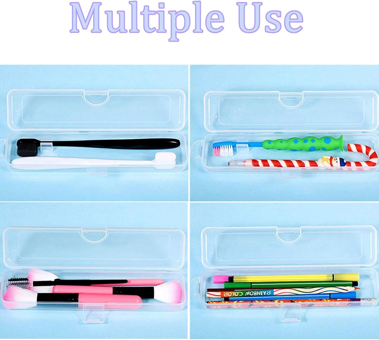 Travel Size Toothbrush Case Holder - Portable Clear Toothbrush and Toothpaste Storage Container Hard Upgraded Plastic Transparent Toothbrush Carrying Box for Traveling 2 Pack image number 4