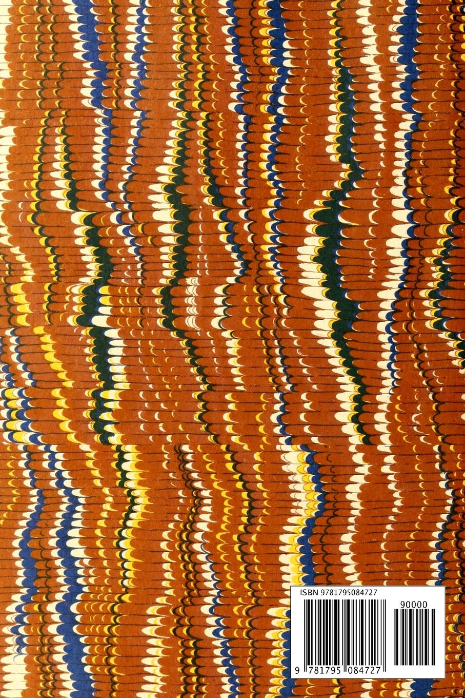 Notebook: Vintage Marbling Journal - Retro Orange Blue Marbled Endpaper Design - 100 Wide Ruled 6" X 9" Pages