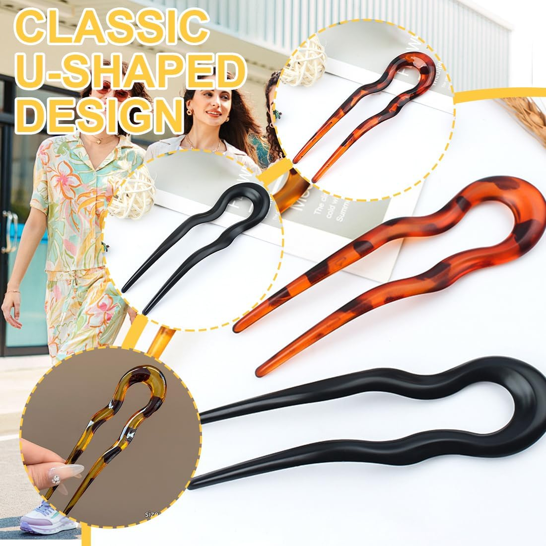 U-Shaped Hair Pin, Bobby Pins, Metal, 6 Pieces, U-Shaped Hair Pins, French Style, Hairpin Hair Clips, Headpiece for Women and Girls, Hair Clips Hair Clip image number 5