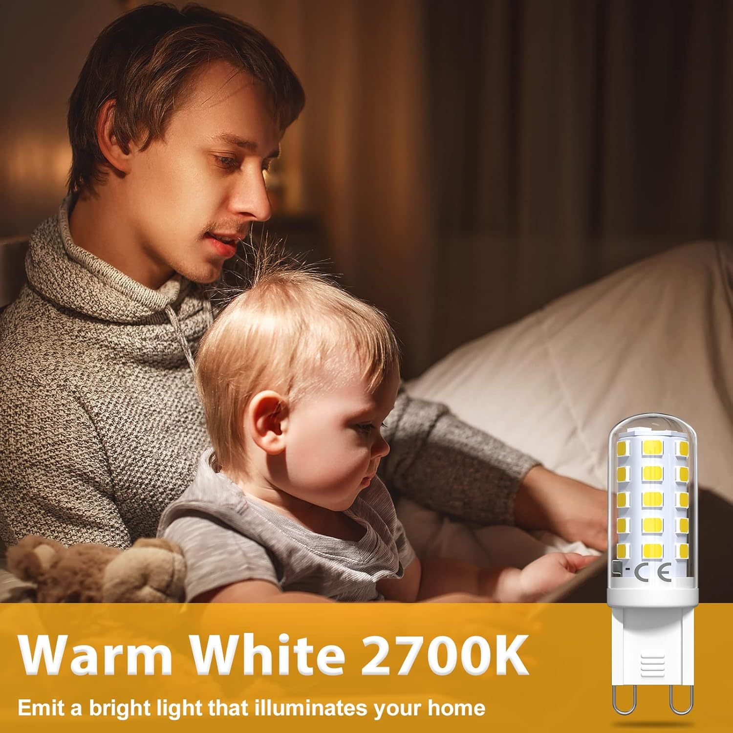 Brightark G9 LED Light Bulb 4W Dimmable LED Classic G9 LED Capsule Light Bulb Warm White 2700K AC 220-240V Flicker-Free Equivalent to 40W G9 Halogen Bulb Energy Saving 390Lm, Pack of 5 image number 2