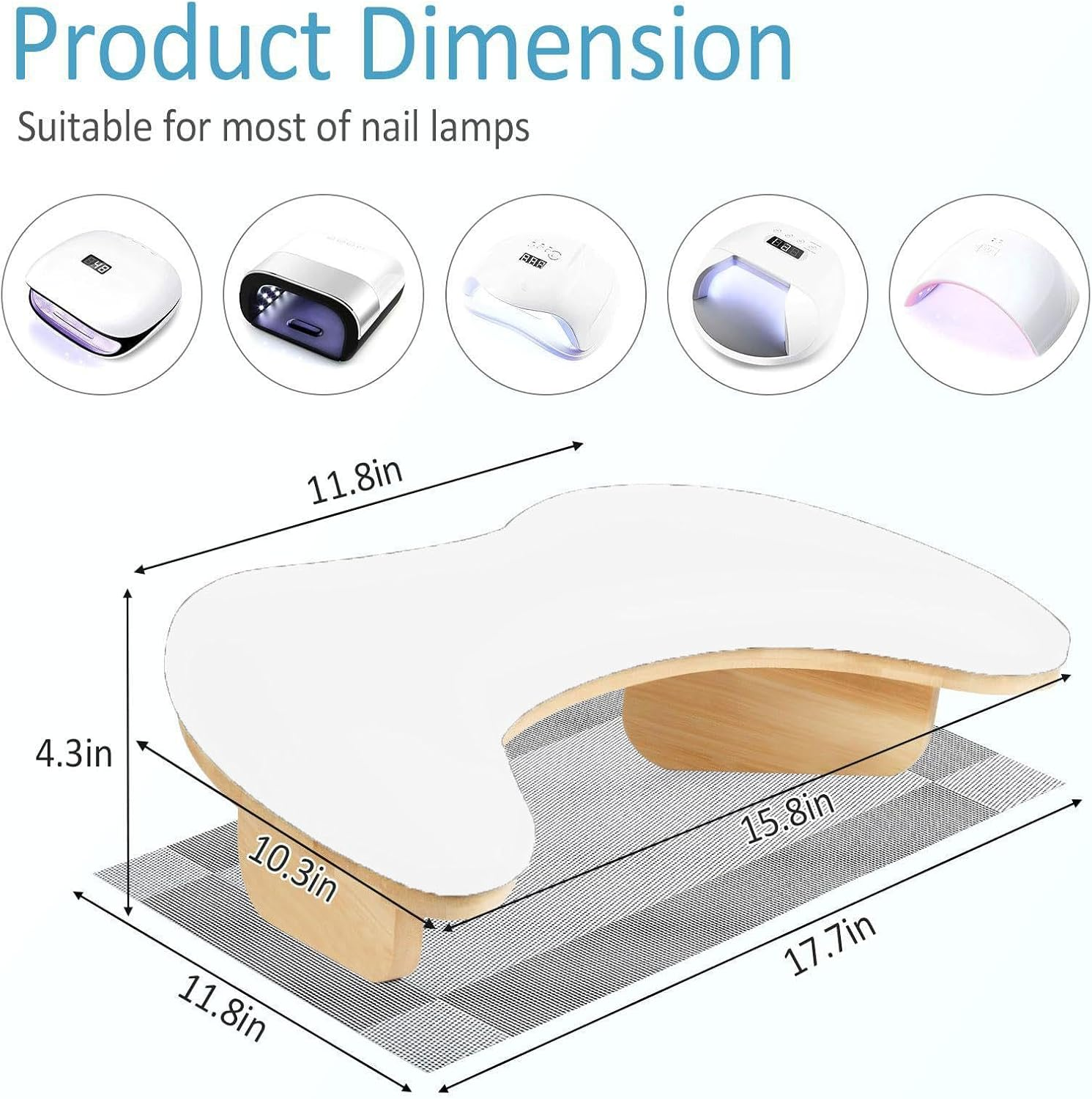 Garende Nail Arm Rest Sturdy Professional Hand Rest Pillow Accessories for Salon Manicurist Home, White - White image number 6