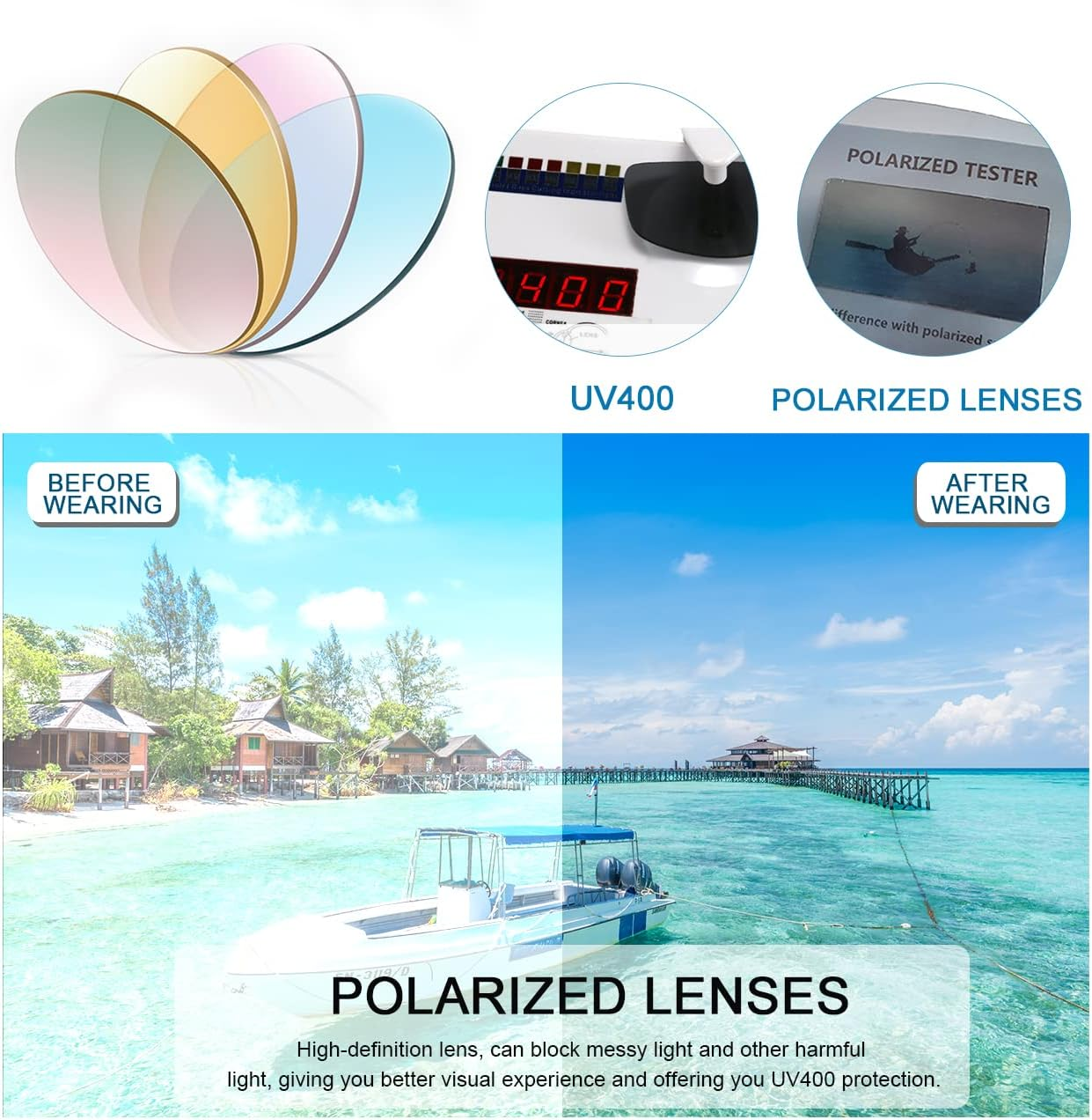 MALIDAK Floating Sunglasses, Polarized Sunglasses with UV400 Protection Lenses, TPX Floating Sunglasses for Water Activities image number 4