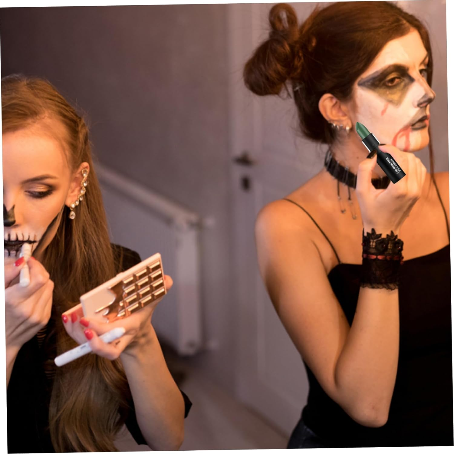 Lip Stick, Matte Lipstick Waterproof Long Lasting Velvet Lipstick Non-Stick Cup Not Fade Lip Portable Moisturizing Lipsticks Gloss for Halloween Themed Makeup Olive Green - Grape Purple image number 4