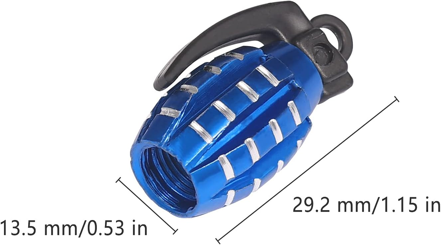 KINBOM 4Pcs Aluminum Valve Stem Caps, Tire Valve Stem Covers Airproof Seal for Cars SUV Trucks Motorcycles (Blue) image number 2