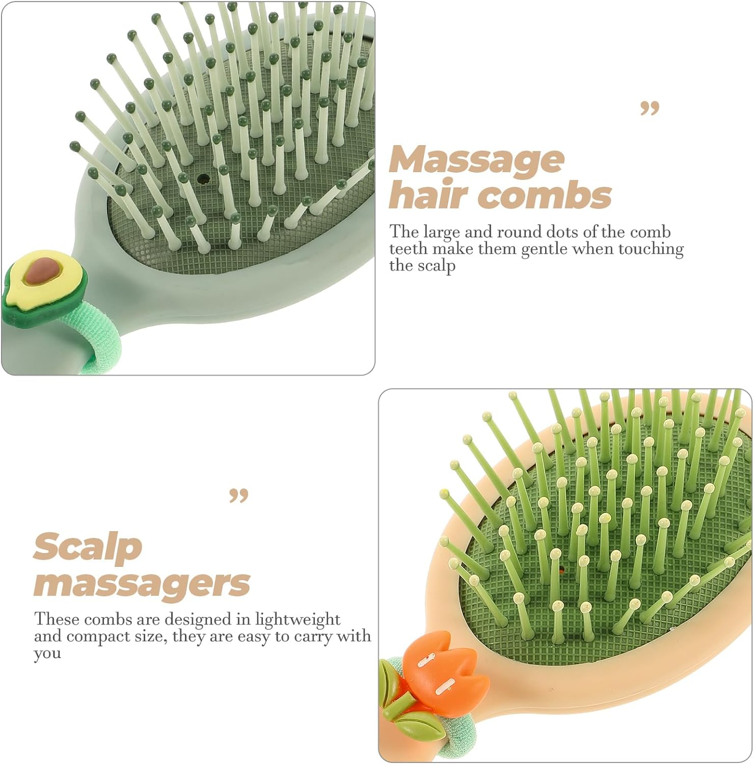 FOMIYES Detangling Kids Brush 3 Pcs Toddler Detangler Hair Brush Pocket Travel Small Paddle Hair Dry Hair Brush for Women Men Kids Detangling Cushion Brush image number 4