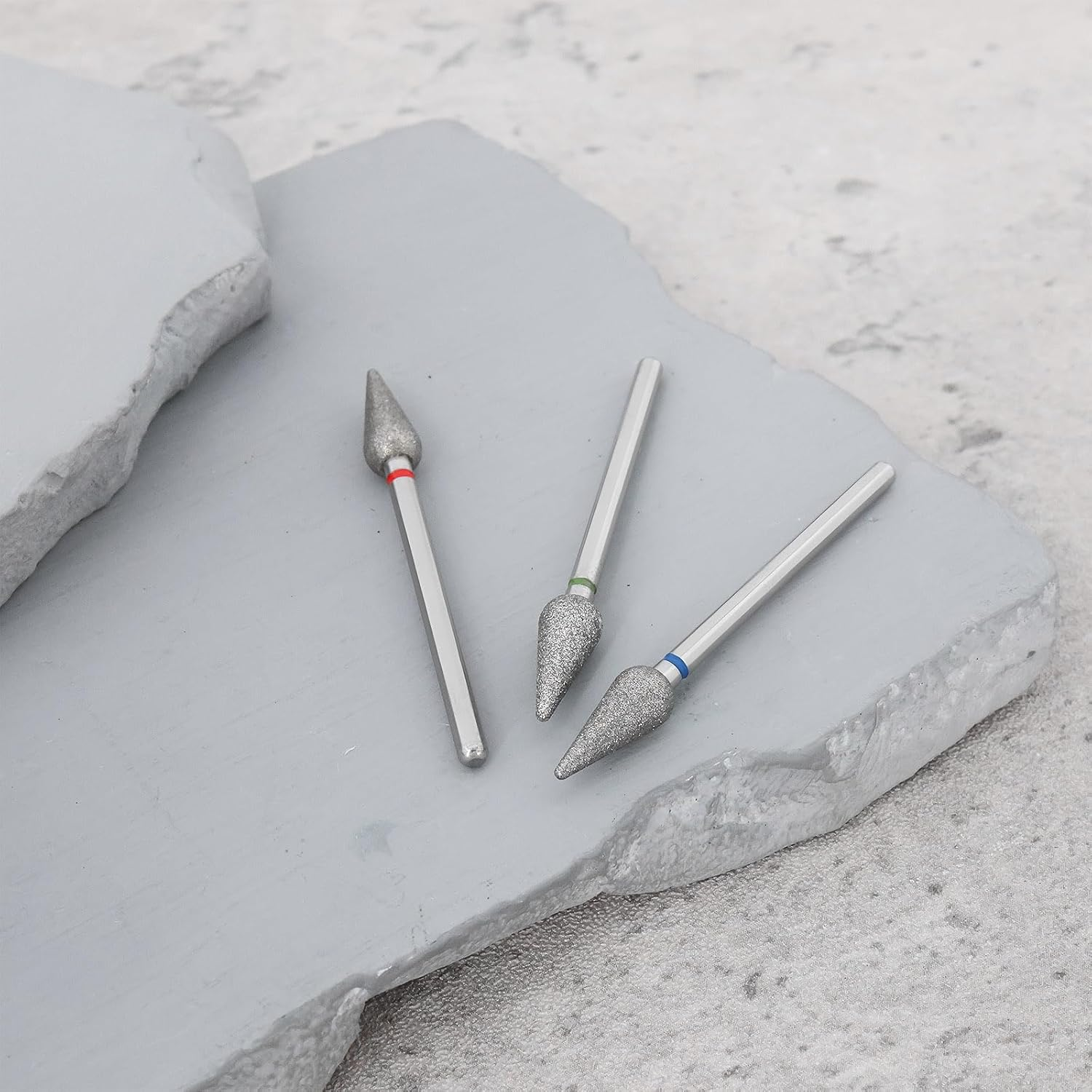 LT Easiyl 3Pcs 2.35Mm Cone Cuticle Diamond Drill Bit Fine Medium Coarse for Nail Drill Nail Polishing image number 5