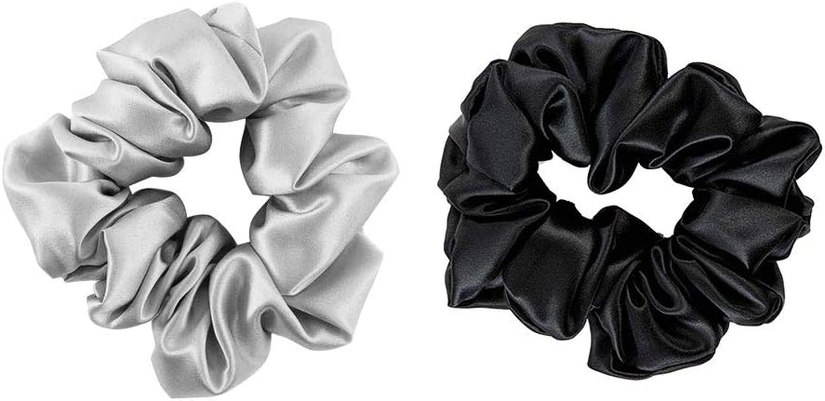THXSILK Hair Silk Scrunchies Elastic Hair Bands Scrunchy Hair Ties Ponytail Ropes for Women Hair Accessories &ndash; 10 Colors image number 1