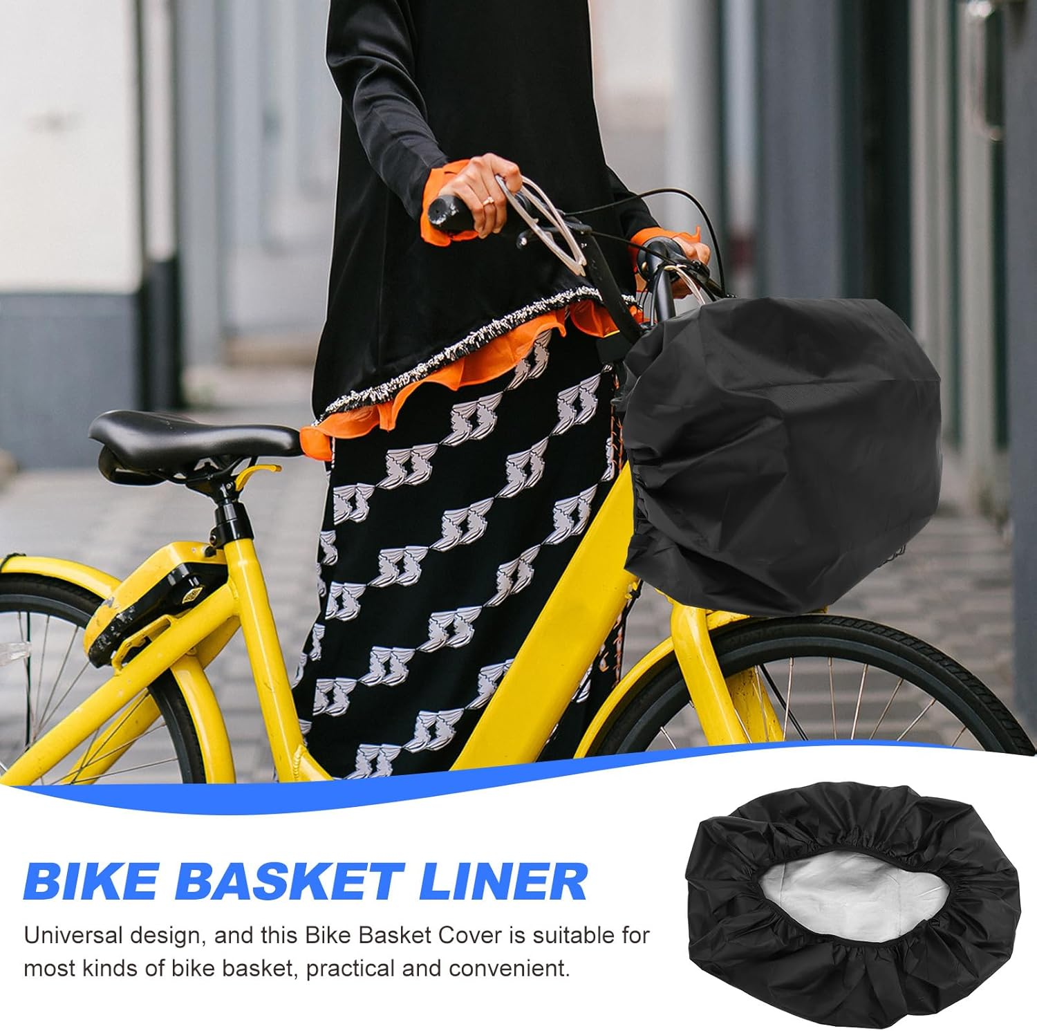 BESPORTBLE Waterproof Bike Basket Cover &ndash; Heavy-Duty Canvas Protector for Electric Bikes, Outdoor Cycling, and Front Baskets (Black) image number 4