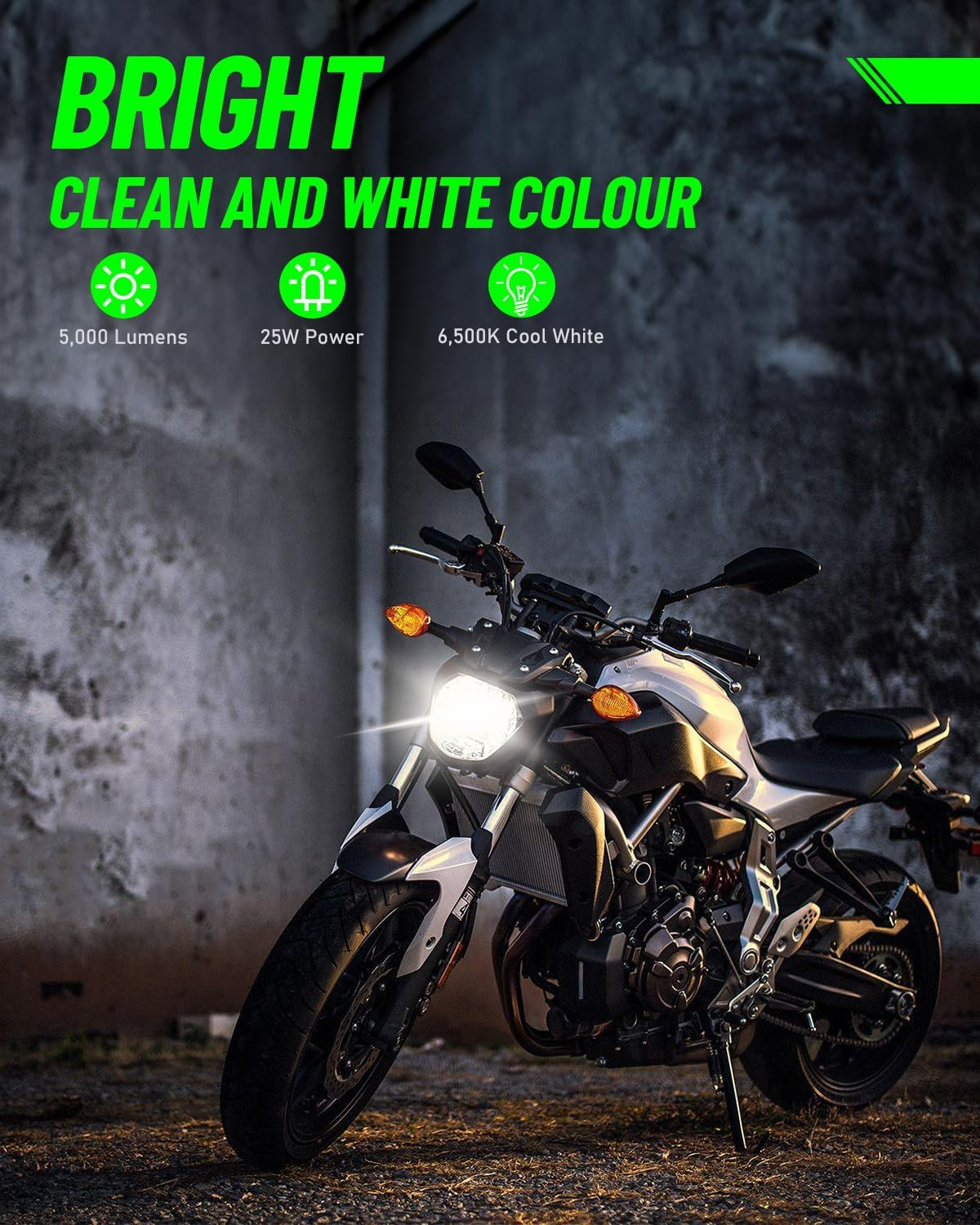 H4 9003 HB2 LED Fog Lights Bulbs for Motorcycle, 600% Brighter 6500K Cool White High/Low LED Headlamp, Pack of 1 image number 6