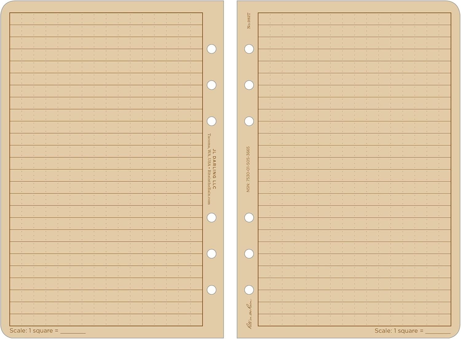 Rite in the Rain Weatherproof Binder Kit: Tan CORDURA&reg; Cover, Binder, 50 Sheets Universal Loose Leaf, Weatherproof Pen (No. 9200T-KIT) - Multicam image number 7