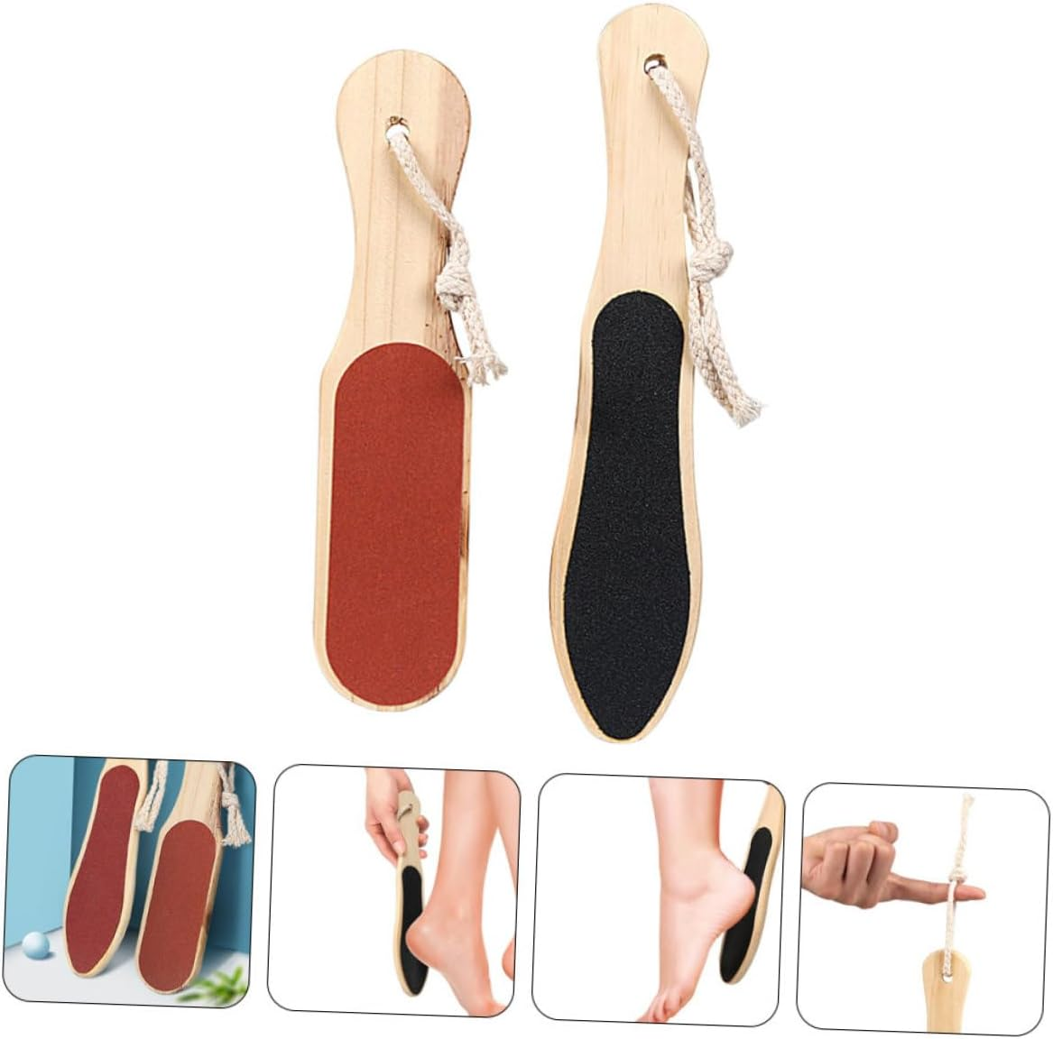 Ipetboom 2Pcs Ergonomic Foot Scrapping Boards Foot Care Files Reusable Dead Skin Removers image number 2