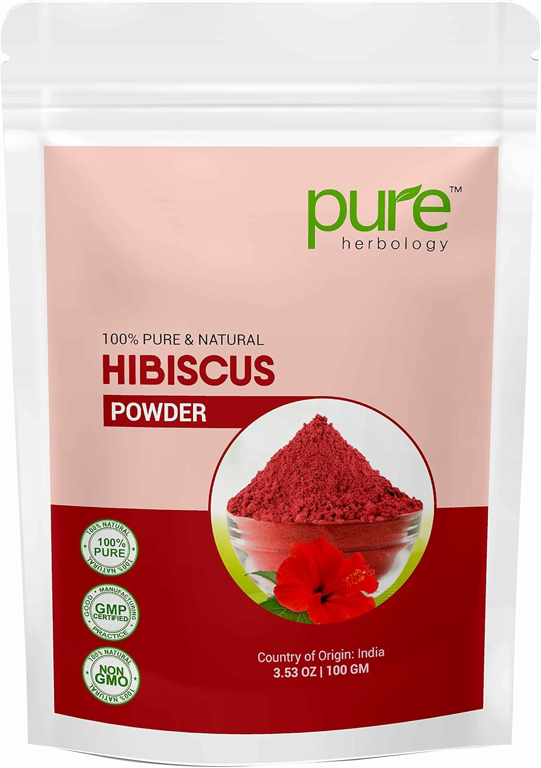 Pure Herbology Pure & Natural Hibiscus Flower Powder for Face Packs and Hair Growth & Care, 200Gm image number 3