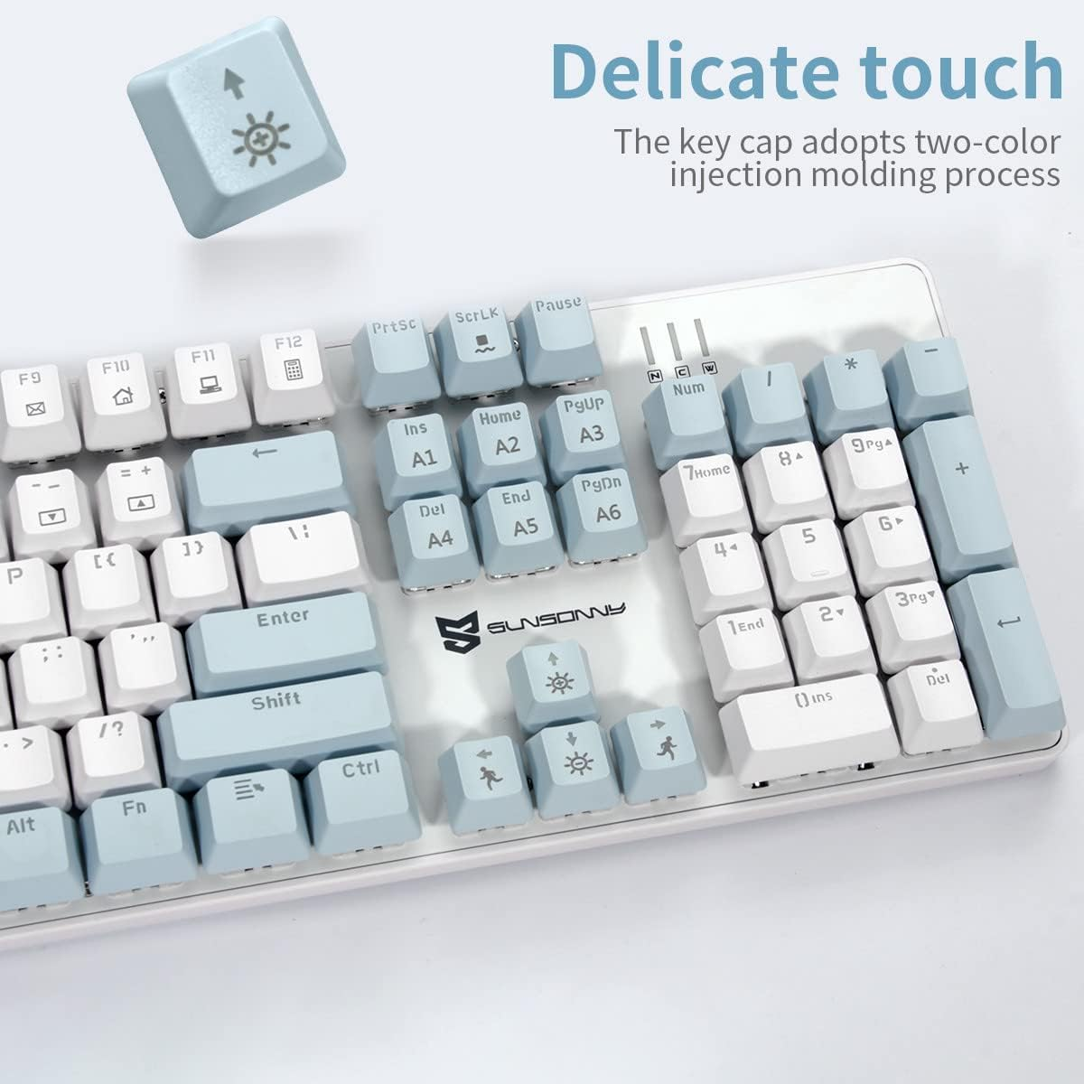 Mechanical Gaming Keyboard | Hot Swappable Mechanical Keyboard | Ice Blue Backlit Keyboard with Brown Switches and 104 Keys | Wired Gaming Keyboard | Mechanical Keyboard, PC Gaming Keyboards image number 5