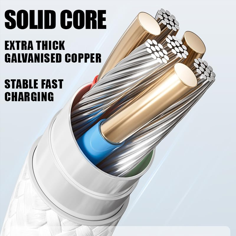 Fast Charger Cable Cord USB Magnetic Auto-Recoil 120W 480Mbps USB-C Android PD 1M (USB-A to USB-C) image number 3