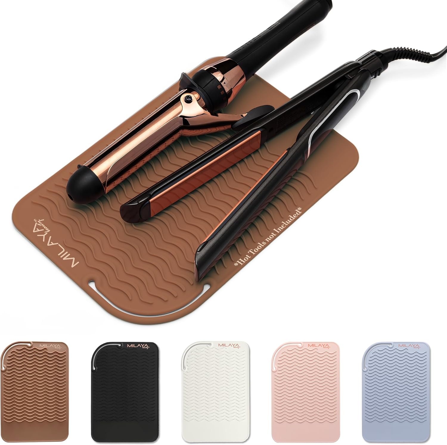 Professional Silicone Heat Resistant Styling Station Mat for All Hair Irons, Curling Iron, Straightener Pad, Iron Flat Hair, Waver, Hair Tools Appliances Hair Dryer Salon Tools Hair Stylist Black