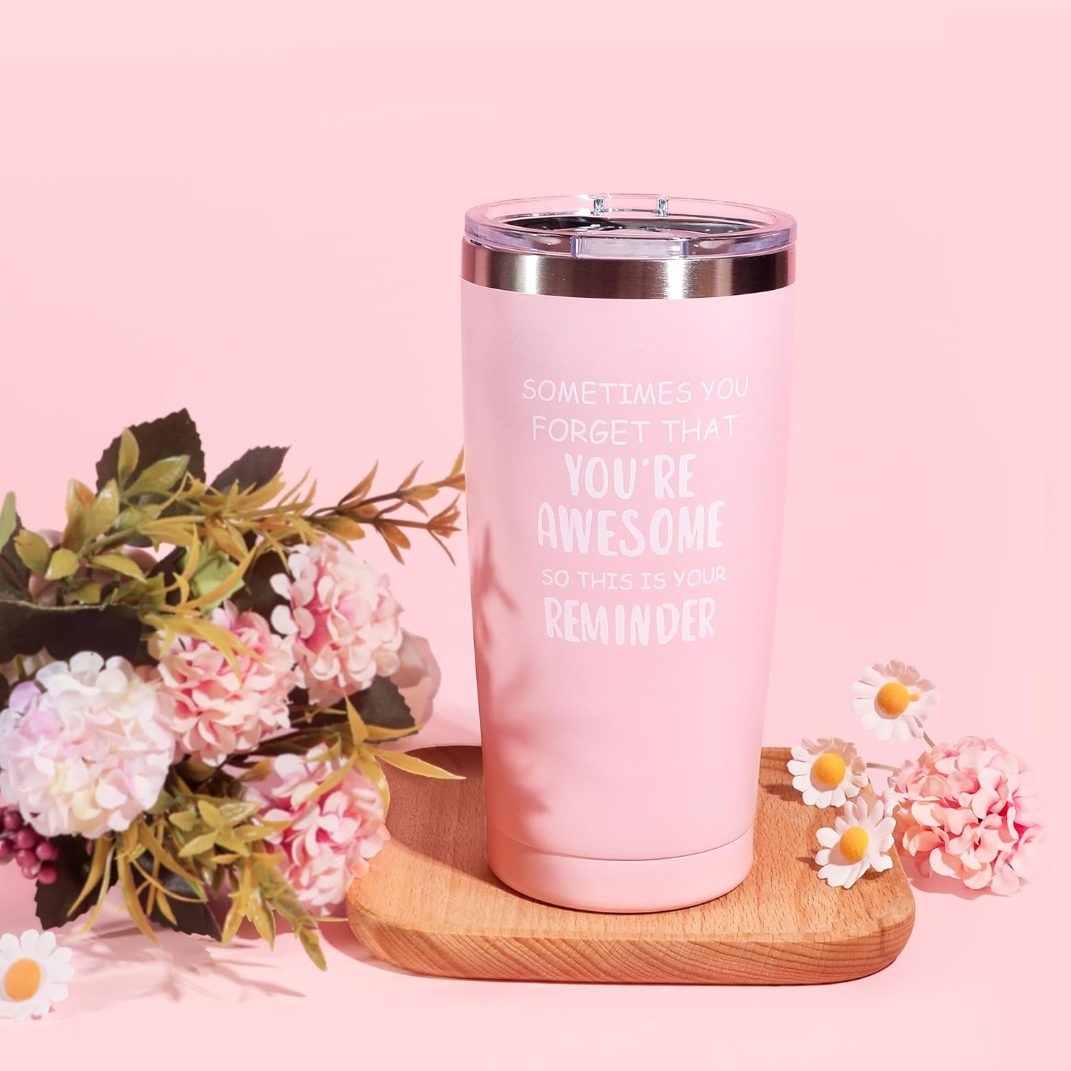 Birthday Gifts for Women, Mothers Day Gifts for Mom from Daughter, Spa Gift Basket for Best Friends Her Sister Wife Girlfriend Nurse, Gift Ideas for Valentines Day, 20Oz Tumbler Set (Pink) image number 6