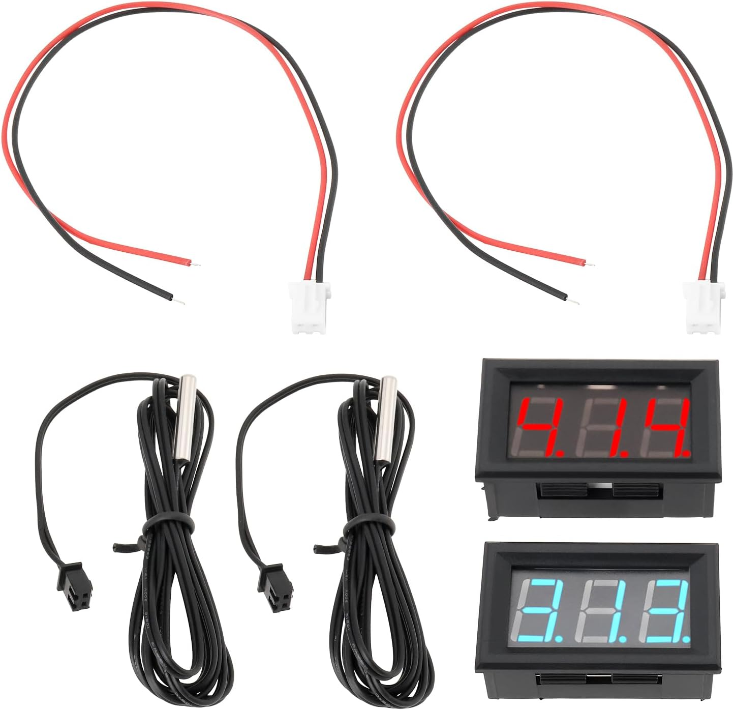 YINETTECH 2Pcs -50~110 &deg;C DC 5-12V Digital Display Thermometer Suitable for Temperature Measurement of Fish Tanks Refrigerators and Water image number 4