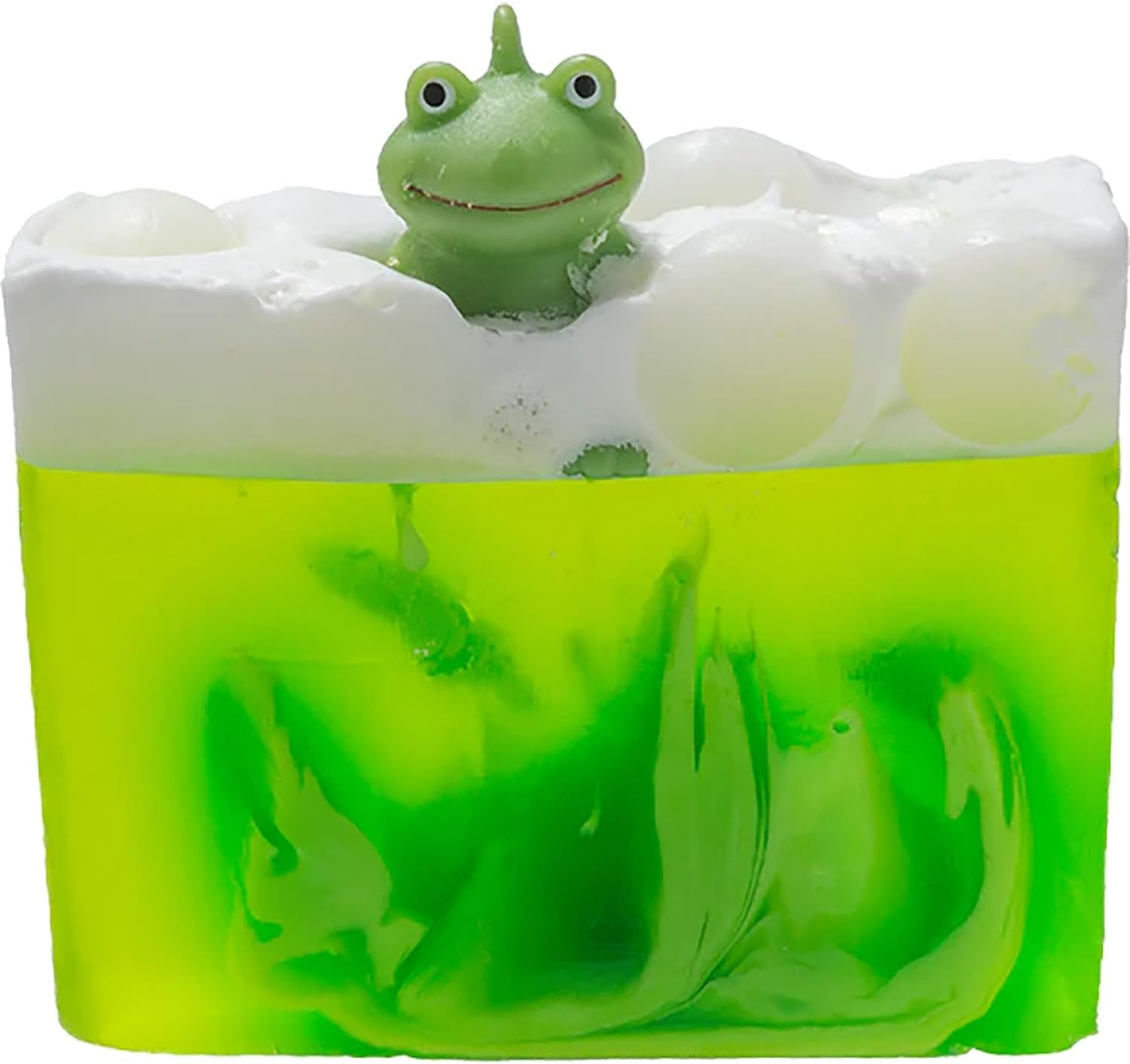 Bomb Cosmetics It&rsquo;S Not Easy Being Green Soap Slice with Toy, 100G, Handmade Bath Soap with Lemon & Lime Essential Oils, Fun Froggy Soap Bar for Kids & Adults image number 1