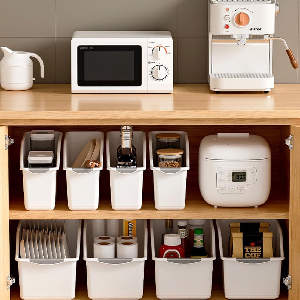 Betterlifewj 10 Pack. Cabinet Storage Box. Size: L24*W13*H12.6Cm. Suitable for Cabinets, Refrigerators, Closets Food Storage and Sundries Storage. image number 4