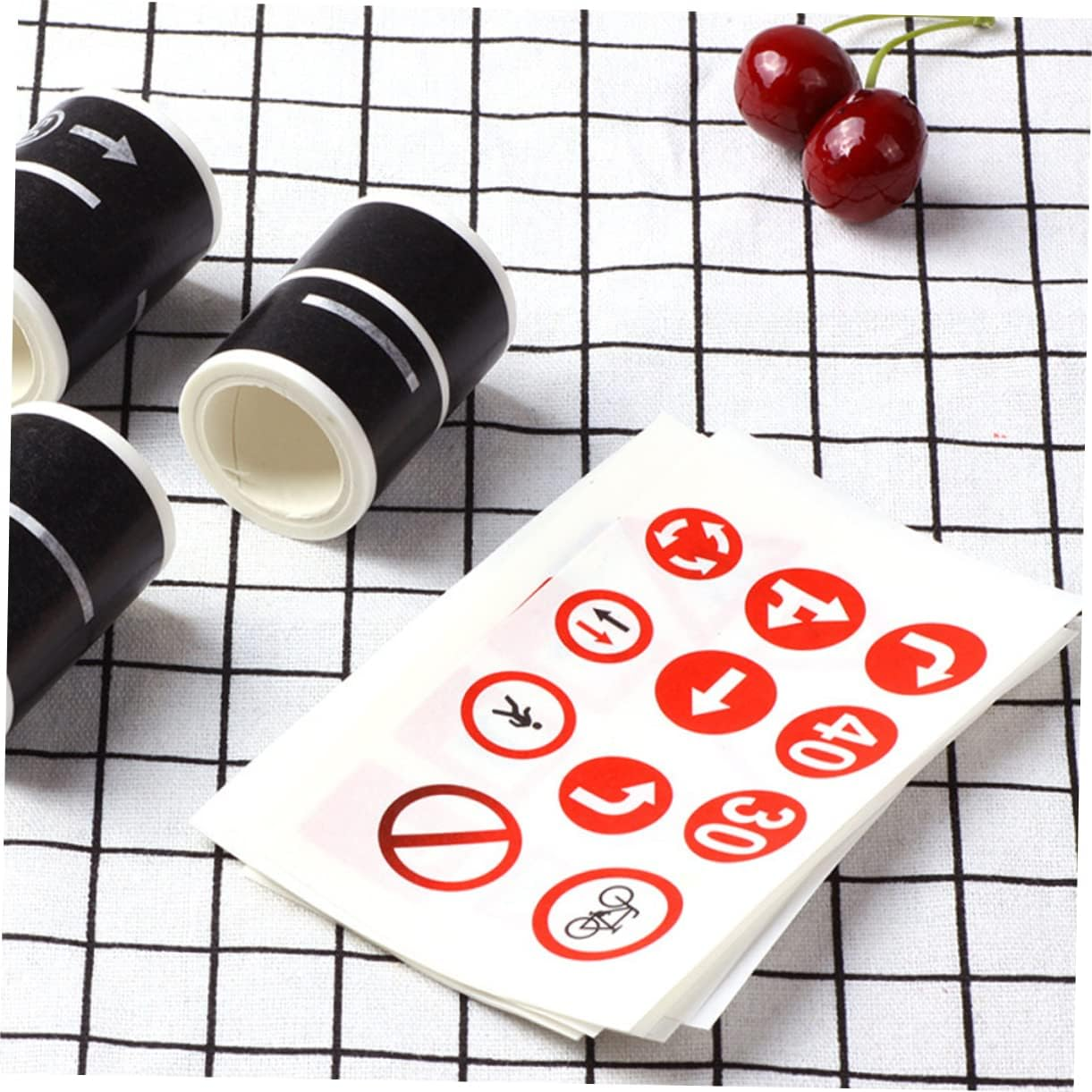 KOMBIUDA Adhesive Traffic Tapes Removable Road Stickers DIY Toy Railway Stickers Boys and Girls Decorative Traffic Sign for Playing image number 3