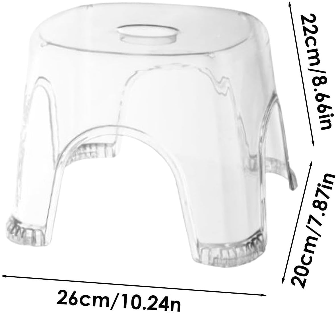 Clear Shower Foot Stool - Waterproof Transparent Stool Non-Slip,Clear Seat, Shower Corner, Corner Bench for Bathroom Bedside Small Spaces
