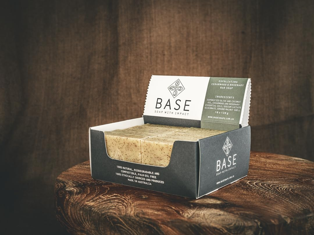 Base - Soap with Impact - Cedarwood Rosemary Soap Bar, 132G Pack of 10 image number 4