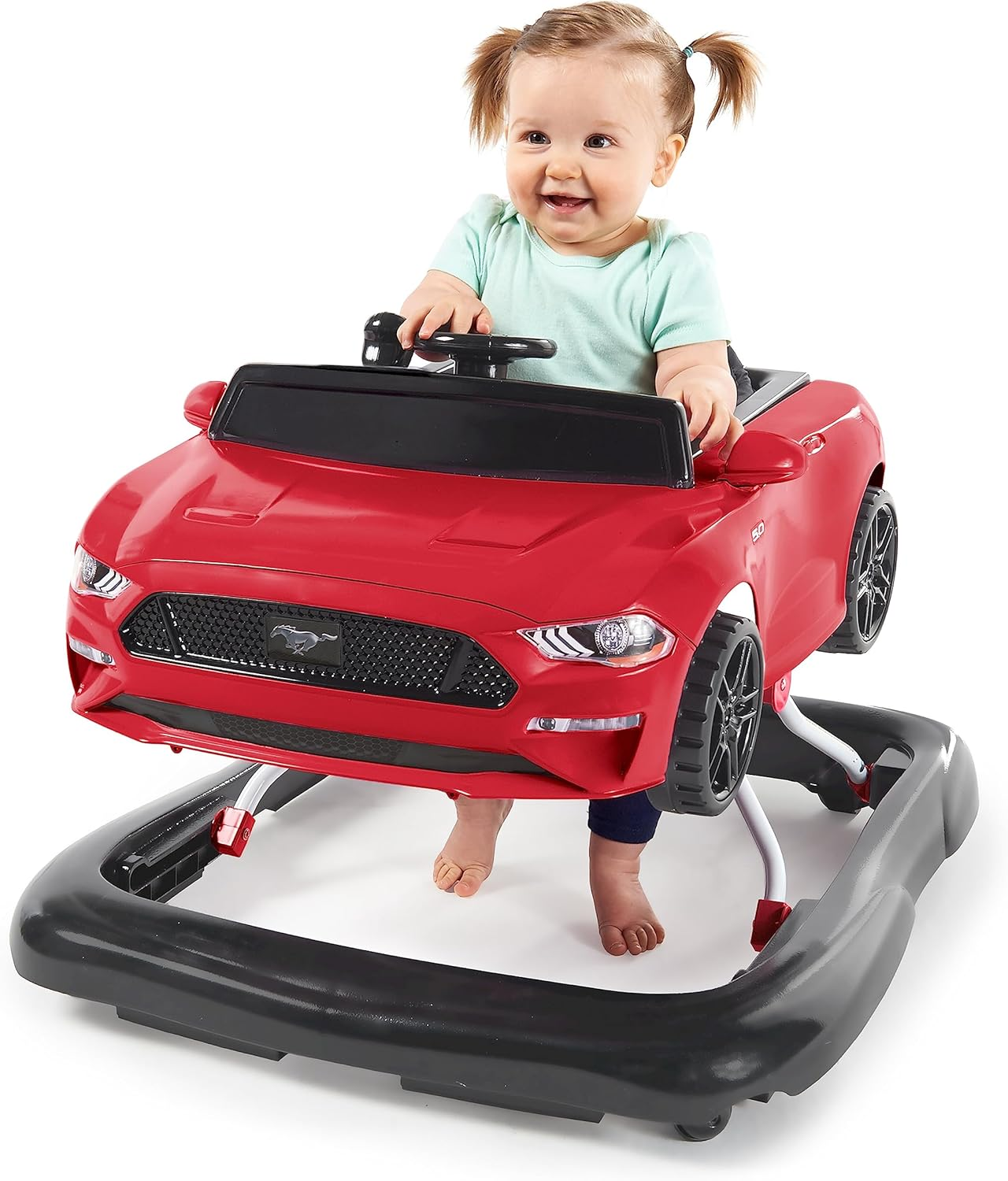 Bright Starts Ford Mustang 3-In-1 Baby/Toddler Walker Toys/Car Push 6-12M Red
