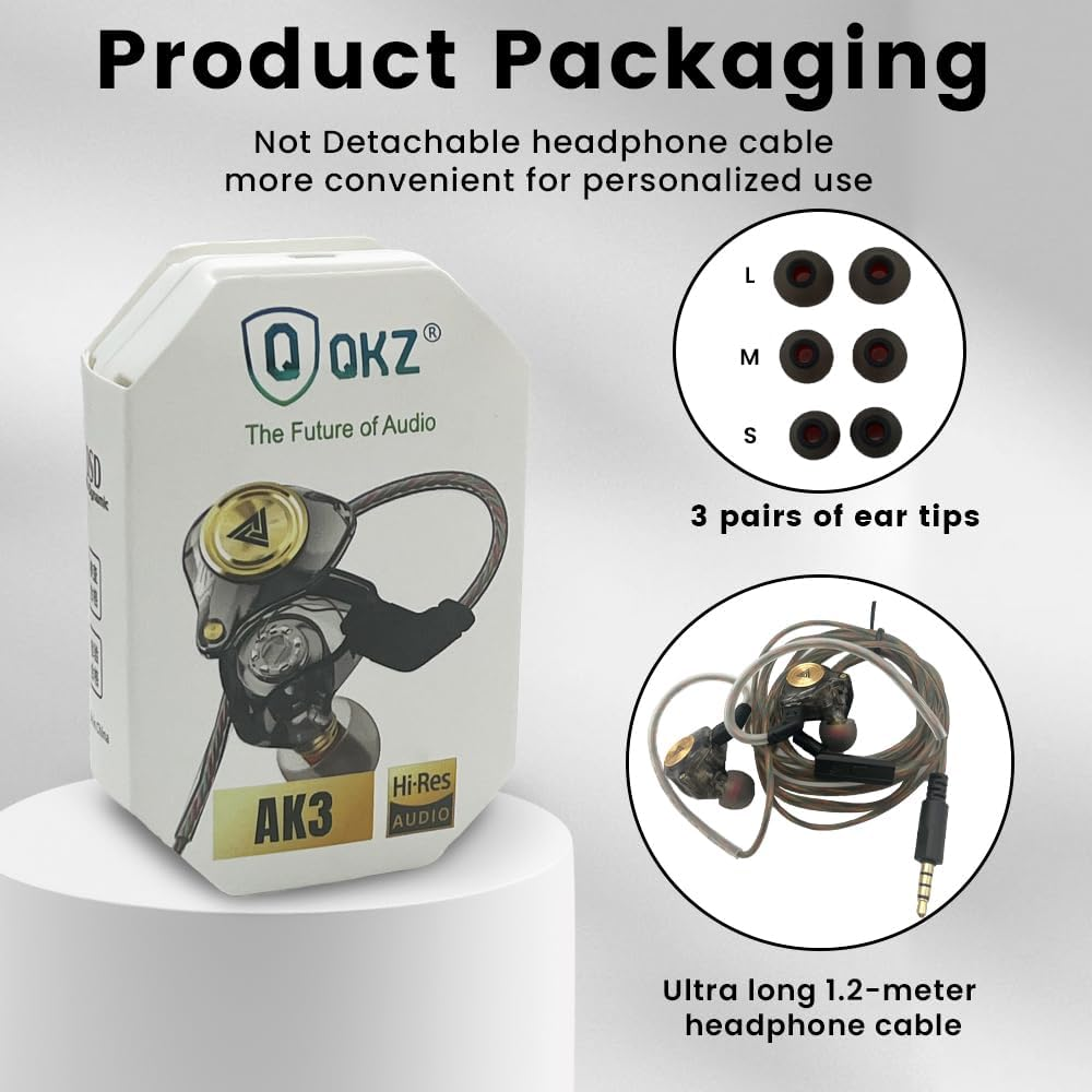 Wired Gaming Earbuds, Ak3File in Ear Monitors, Deep Bass Sound Wired Earbuds, Hifi in Ear Headphones with 1DD 10Mm Dynamic Driver, IEM for Music Gaming Video Calling (Black) image number 6