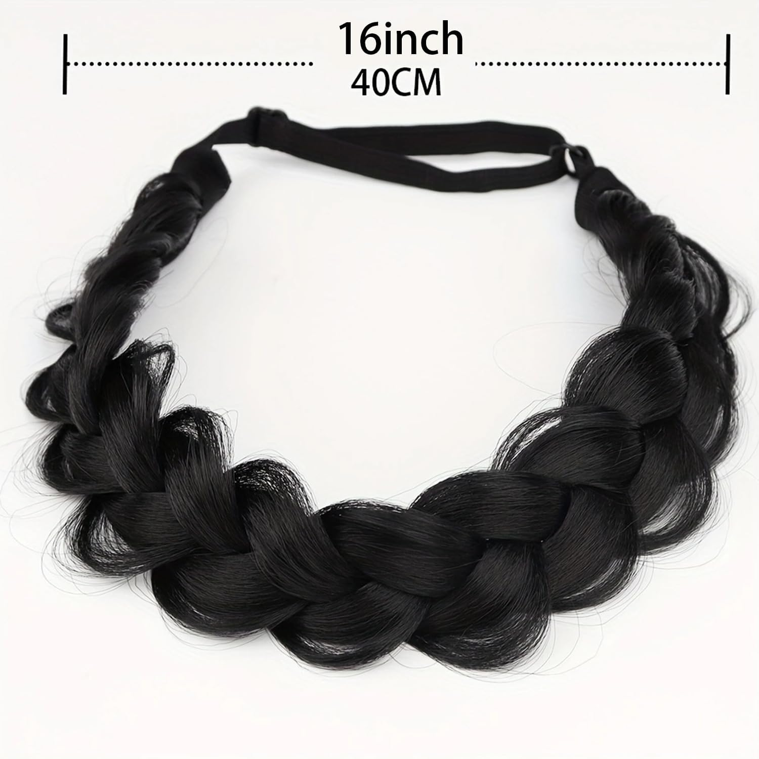 Synthetic Hair Braided Headband Classic Wide Strands Wedding Disorderly Fluffy Braids Wig Band Women Beauty Accessory (Grey, One Size)